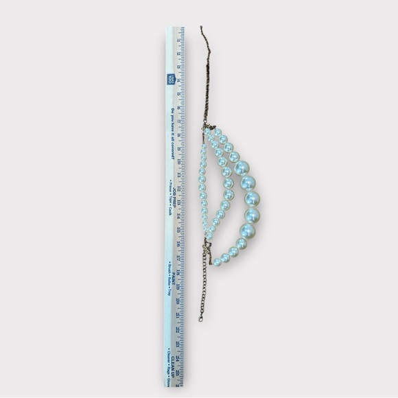 Three Strand Maximalist Faux Pearl Necklace - Picture 4 of 5